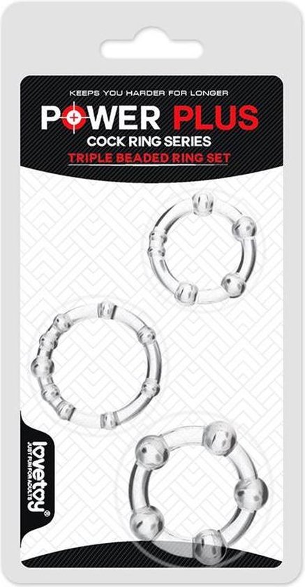 Foto: Lovetoy pack of 3 penis ring power plus triple clear