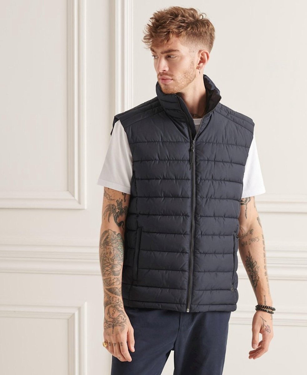 Superdry Heren Studios Fuji bodywarmer Marineblauw