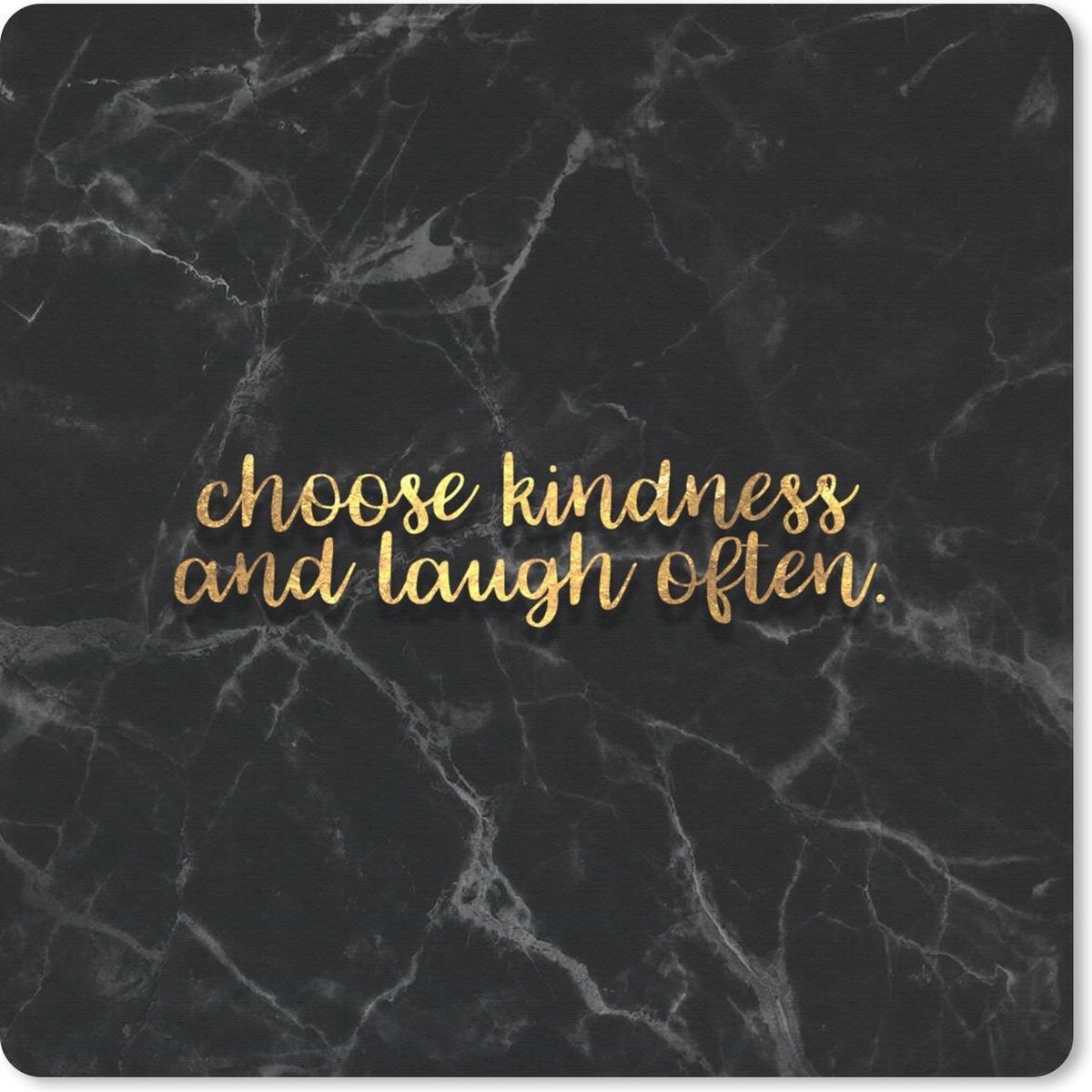 Muismat 20x20 cm - Mousepad Quotes - Spreuken - Goud - Marmer print - Muismatten