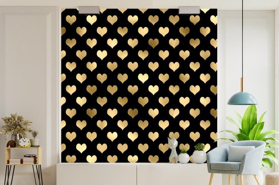 Papier peint - Motifs Papier peint photo - Coeur - Goud - Largeur 300 cm x Hauteur 300 cm
