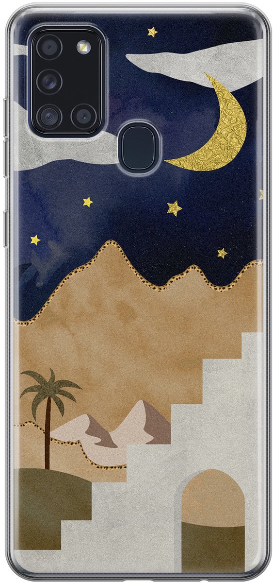 Leuke Telefoonhoesjes - Hoesje geschikt voor Samsung Galaxy A21s - Woestijn - Soft case - TPU - Natuur - Multi