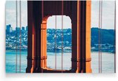 Walljar - Golden Gate Bridge Up Close - Muurdecoratie - Poster