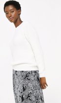 LOLALIZA Gebreide fluffy trui met rib - Ecru - Maat XS