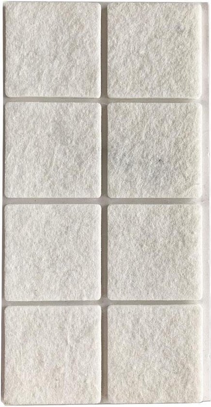 Witte viltschijf vierkant 5 cm (8 stuks)