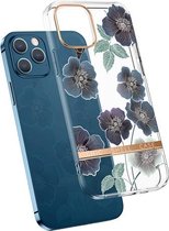 Hoog doorschijnend galvanisch bloempatroon TPU + pc schokbestendig hoesje voor iPhone 12 Pro Max (Cineraria)