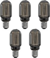 5 stuks Calex LED Glasfiber buislamp E27 3.5W 2000K Titanium dimbaar