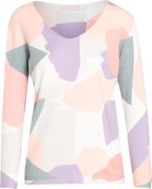 Cassis - Female - Trui met abstracte print  - Ecru