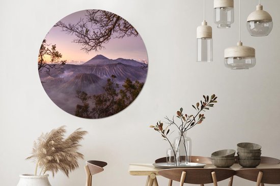 Wall Circle - Wall Circle Inside - Volcan - Indonésie - Java - ⌀ 120 cm - Décoration murale - Peintures Ronds XXL