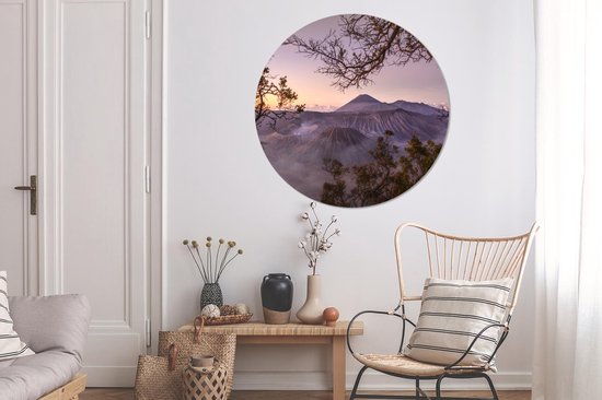 Wall Circle - Wall Circle Inside - Volcan - Indonésie - Java - ⌀ 120 cm - Décoration murale - Peintures Ronds XXL