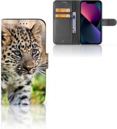 GSM Hoesje Geschikt voor iPhone 13 Beschermhoesje met foto Baby Luipaard