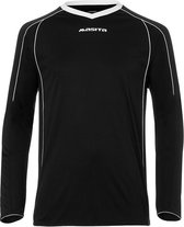 Masita | Sportshirt Heren Lange Mouw - Striker Voetbalshirt Fitness Shirt- Hardloopshirt Heren - Wedstrijdshirt - sneldrogend - BLACK/WHITE - 140