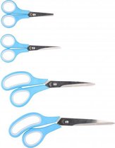 scharenset RVS blauw/zilver 4 stuks