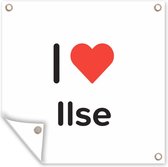 Tuin poster I love - Ilse - Meisje - 200x200 cm - Tuindoek