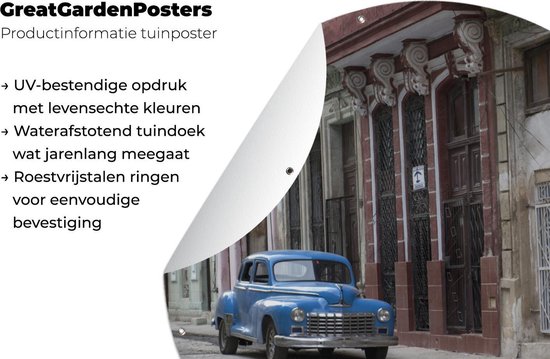 Garden Circle Oldtimer - Classique - Blauw - 90x90 cm - Affiche de Jardin Ronde - Extérieur