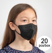 Ademhalingsbeschermingsmasker FFP2 NR HC005 Kinderen Zwart (Set van 20)