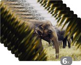 Set de table - Éléphant - Nature - Feuilles - 45x30 cm - 6 pièces