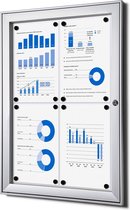 Vergrendelbaar Notitiebord Indoor Zilver 4x A4, Syna SCS4xA4