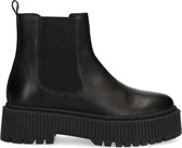 Sacha - Dames - Lage zwarte chelsea boots met plateau zool - Maat 38