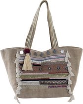 Handtas DKD Home Decor Beige Handgemaakt (55 x 20 x 32 cm)