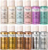 Martha Stewart - Multi-Surface Metallic and Pearl Acrylic Craft Paint 12stuks