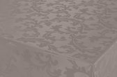 Tafelzeil/tafelkleed Damast taupe barok krullen print 140 x 180 cm - Tuintafelkleed