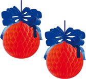 2x stuks papieren kerst hangdecoratie kerstbal 42 cm - Kerstversiering - Kerstdecoratie