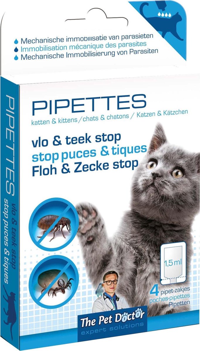 Pet Doctor - en teek Stop Pipettes Kat - Katten - Dierenverzorging - Pipettes... bol.com