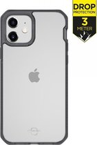 Apple iPhone 12 Mini Hoesje - ITSkins - Level 2 HybridFrost Serie - Hard Kunststof Backcover - Transparant / Zwart - Hoesje Geschikt Voor Apple iPhone 12 Mini