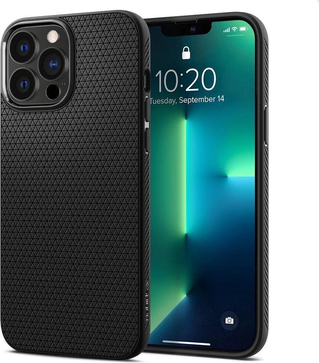 Spigen Liquid Air TPU met Air Cushion hoesje geschikt voor iPhone 13 Pro Max - zwart