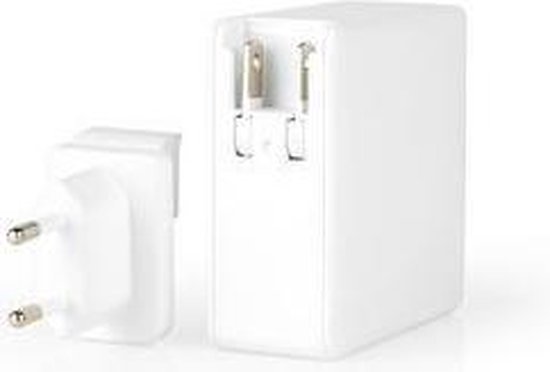 Chargeur Nedis | Fonction de charge rapide | PD3. 0 27W / PD3. 0 36W / PD3. 0 45W / PD3. 0 65W | 0 / 3.25AA | sortie : 1 | USB-C™ | Câble USB Type-C™ (détaché) | 3,00 m | 65 W. | Sélection de Voltage automatique