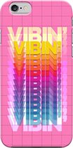 Apple iPhone 6/6S Telefoonhoesje - Premium Hardcase Hoesje - Dun en stevig plastic - Met Quote - Vibin - Roze