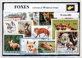 Vossen – Luxe postzegel pakket (A6 formaat) : collectie van 50 verschillende postzegels van vossen – kan als ansichtkaart in een A6 envelop - authentiek cadeau - kado - geschenk -