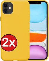iPhone 11 Hoesje Siliconen Case Back Cover Hoes - iPhone 11 Hoes Cover Hoes Siliconen - 2 PACK - Geel