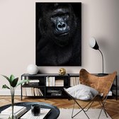 Poster Dark Gorilla - Dibond - Meerdere Afmetingen & Prijzen | Wanddecoratie - Interieur - Art - Wonen - Schilderij - Kunst