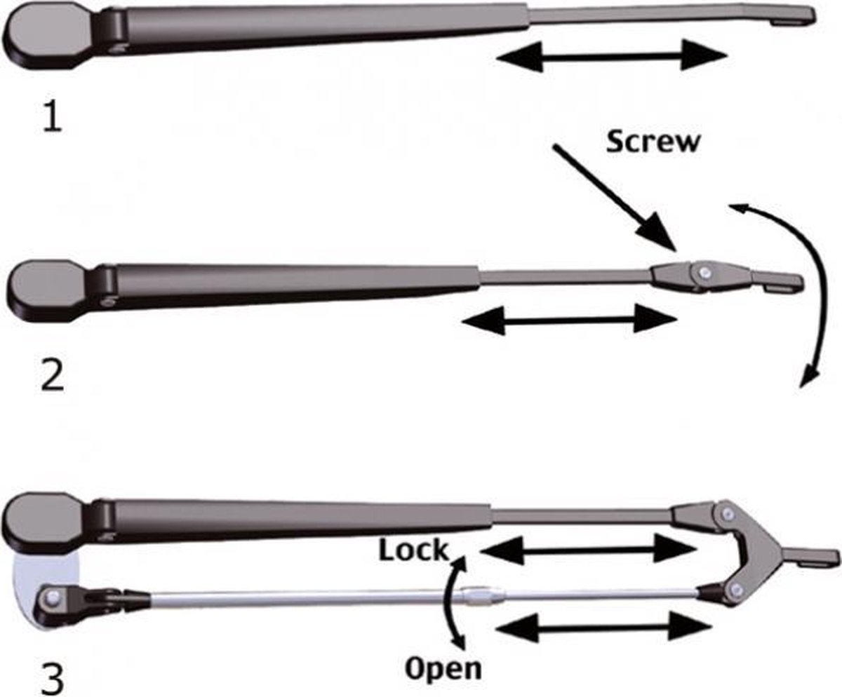 Roca Parallelarm W10/12/38L, Zwart/RVS 454-591mm