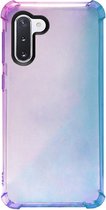 - ADEL Siliconen Back Cover Softcase Hoesje Geschikt voor Samsung Galaxy Note 10 Plus - Kleurovergang Blauw Paars