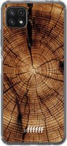 6F hoesje - geschikt voor Samsung Galaxy A22 5G -  Transparant TPU Case - Tree Rings #ffffff