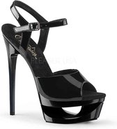 Pleaser Sandaal met enkelband, Paaldans schoenen -35 Shoes- ECLIPSE-609 Paaldans schoenen Zwart