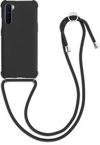 kwmobile telefoonhoesjegeschikt voor OnePlus Nord - Hoesje van siliconen met telefoonkoord - In zwart