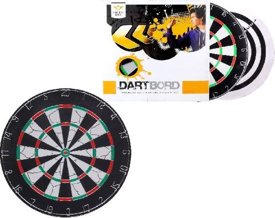 Longfield Darts Dartbord flocked inclusief 6 steeltip darts 6 stuks - Longfield Darts
