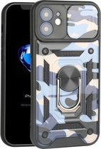 Sliding Camera Cover Design Camouflage Series TPU + PC-beschermhoes voor iPhone 12 (babyblauw)