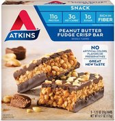Atkins | Snack Bar | Peanut Butter Fudge Crisp | Doos | 5 x 35g | Snel afvallen zonder poespas!