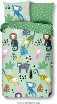 Good Morning Monkeys Dekbedovertrek - Junior - 120x150 cm - Multi