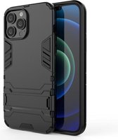 PC + TPU schokbestendige beschermhoes met onzichtbare houder voor iPhone 13 Pro Max (zwart)