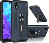 Voor Huawei Y5 2019 War-god Armor TPU + PC Schokbestendige magnetische beschermhoes met opvouwbare houder (blauw)