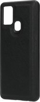 Casetastic Saffiano Backcover Samsung Galaxy A21s (2020) - Zwart