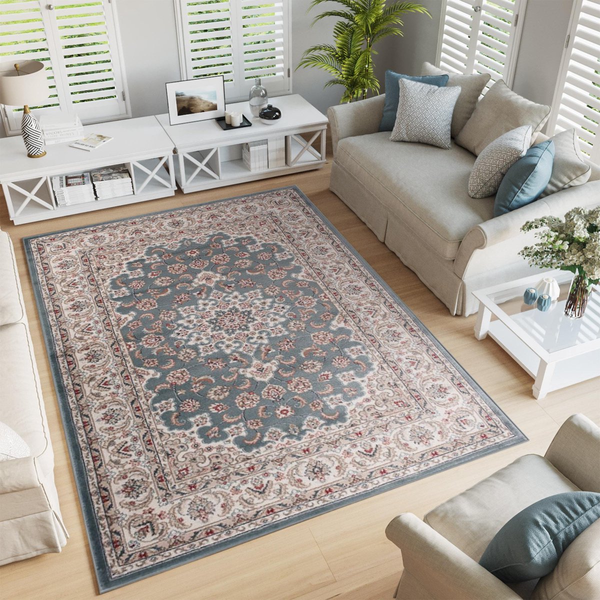 Tapiso Colorado Vloerkleed Grijs Oosters Woonkamer Tapijt Maat- 120x170