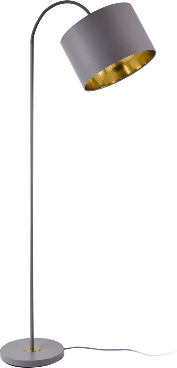 Vloerlamp Toledo staande lamp metaal stof 173 cm E27 grijs