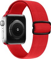 By Qubix Solo Loop Nylon bandje - Rood - Geschikt voor Apple Watch 38mm - 40mm - 41mm - Compatible Apple watch bandje - smartwatch bandje nylon bandje