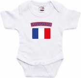 France baby rompertje met vlag wit jongens en meisjes - Kraamcadeau - Babykleding - Frankrijk landen romper 80 (9-12 maanden)